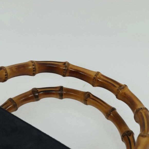 GUCCI Bamboo Hand Bag Suede Navy Gold 002 2855 0322 0 Auth ep10056 - Picture 9 of 16